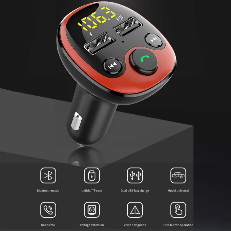 Профессиональный fm-передатчик модулятор Bluetooth Handsfree автомобильный комплект MP3 аудио плеер с быстрой зарядкой 3.1A двойной USB Автомобильное зарядное устройство