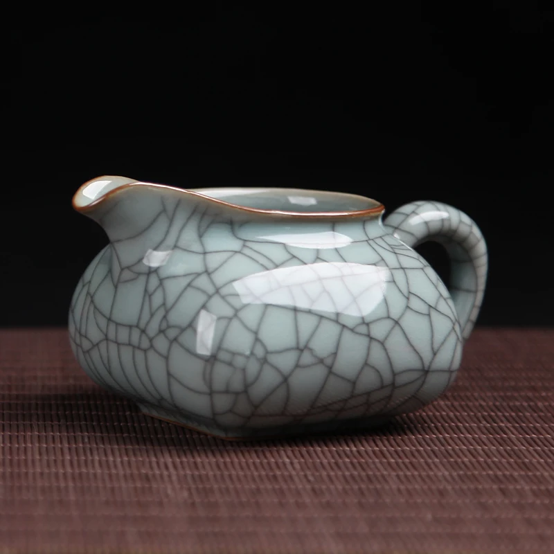 Керамический чайный сервиз Longquan celadon fair cup ice crack, кунг-фу, чайный сервиз с нулевым сочетанием, чайный сервиз, общая чашка, форма, чашка для чая - Цвет: F