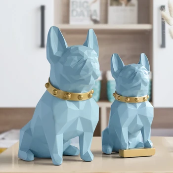 

Nordic Bulldog Art Sculpture Dog Statue Resin Crafts Home Decoration Objects Ornament Animal Figurine Decor Wedding Gift WR12