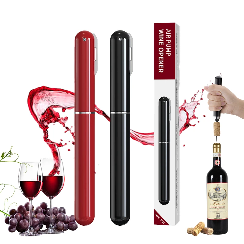 Ouvre-bouteille de vin avec pompe à air améliorée, tire-bouchon  pneumatique, gadget de cuisine, accessoires de bar - AliExpress