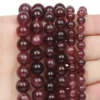 Natural Garnet Beads Round Loose Spacer Beads for DIY Jewelry Making Bracelet Necklace 15 inches 6 8 10  mm Wholesale 1