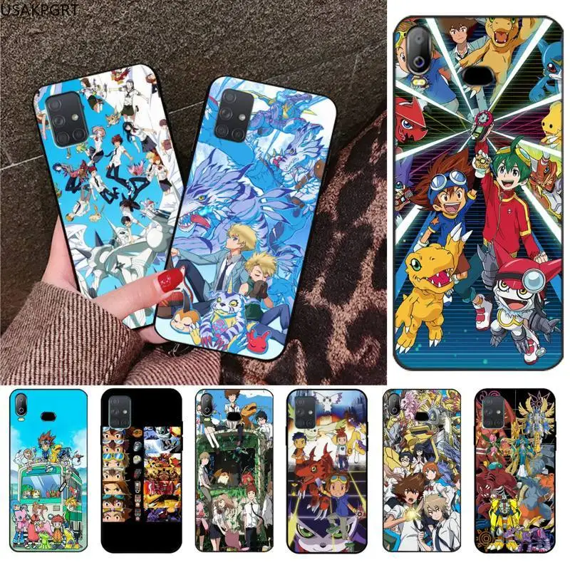 USAKPGRT мультфильм Digimon черный сотовый телефон чехол для Samsung Galaxy A21S A01 A11 A31 A81 A10 A20E A30