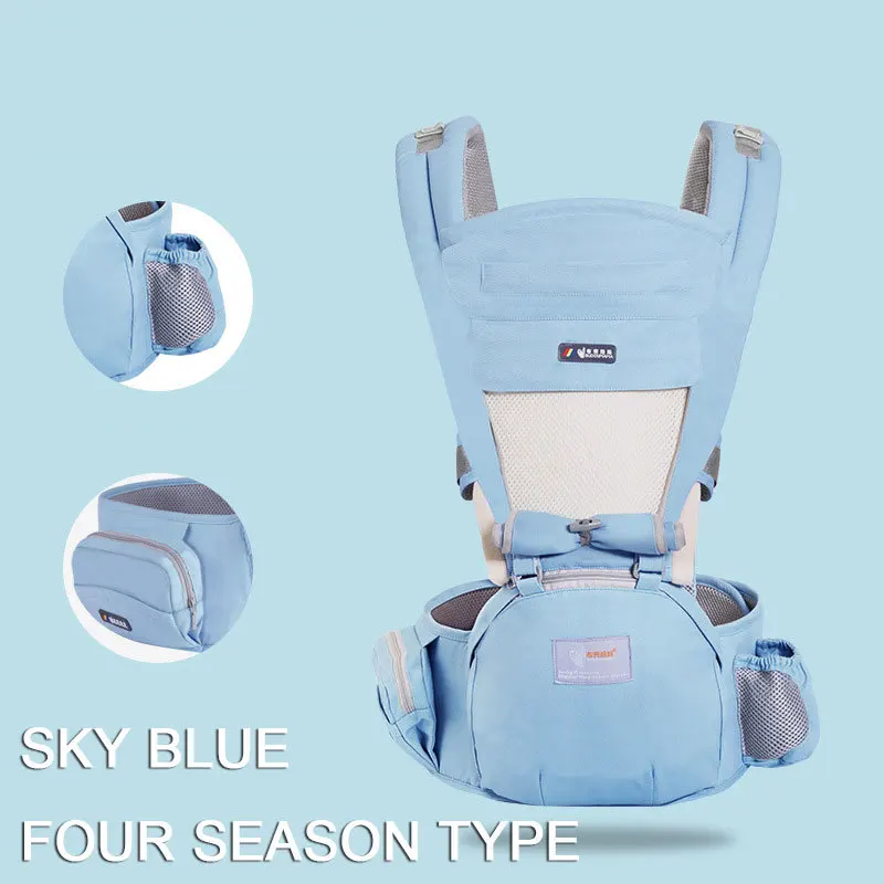 S Blue 4 Season Эргономичная многофункциональная переноска для младенцев детский Хипсит слинг передняя сторона кенгуру Слинги для младенцев для путешествий - Цвет: S Blue 4 Season