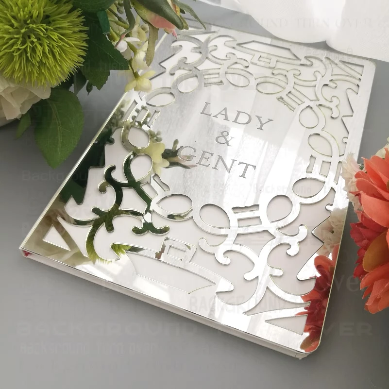 Guest Book Mirror Names Date Wedding Guestbook Blank Favor Details Personalized Rustic Alternative Album G011