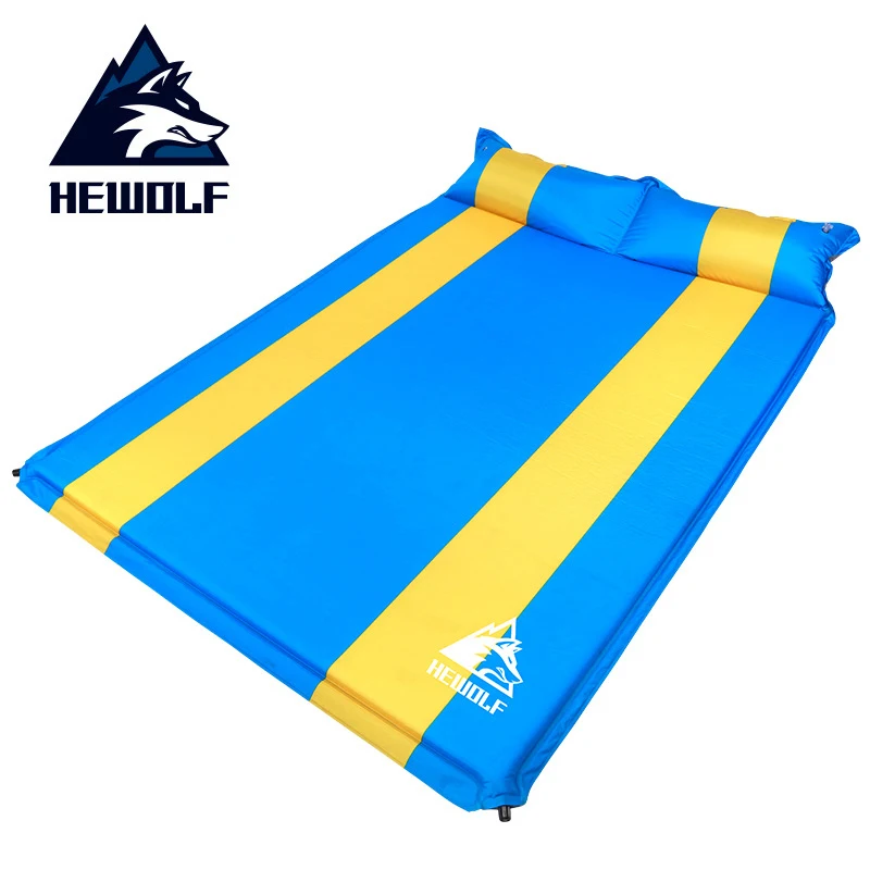hewolf 2 3 kisi 3cm kalinliginda genisletmek otomatik sisme yastik kamp cadiri yapisabilir sekerleme mat acik nem dayanikli yatak camping mat aliexpress