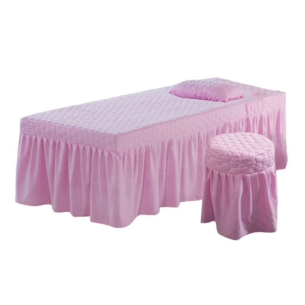 Красота покрывало простынь для массажного стола наборы простыней мягкие дышащие спа покрывала - Цвет: Pink 70x190cm