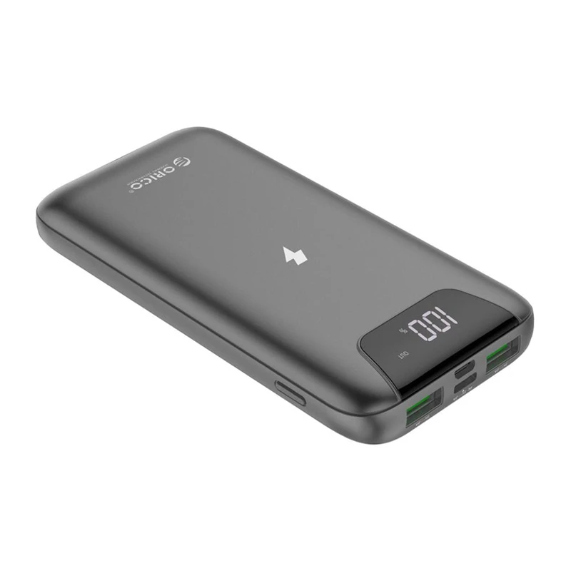 

ABKT- Firefly Wr10 Mobile Power Wireless Charging 10000 Mah External Battery Fast Charge Power Bank Gray Abs