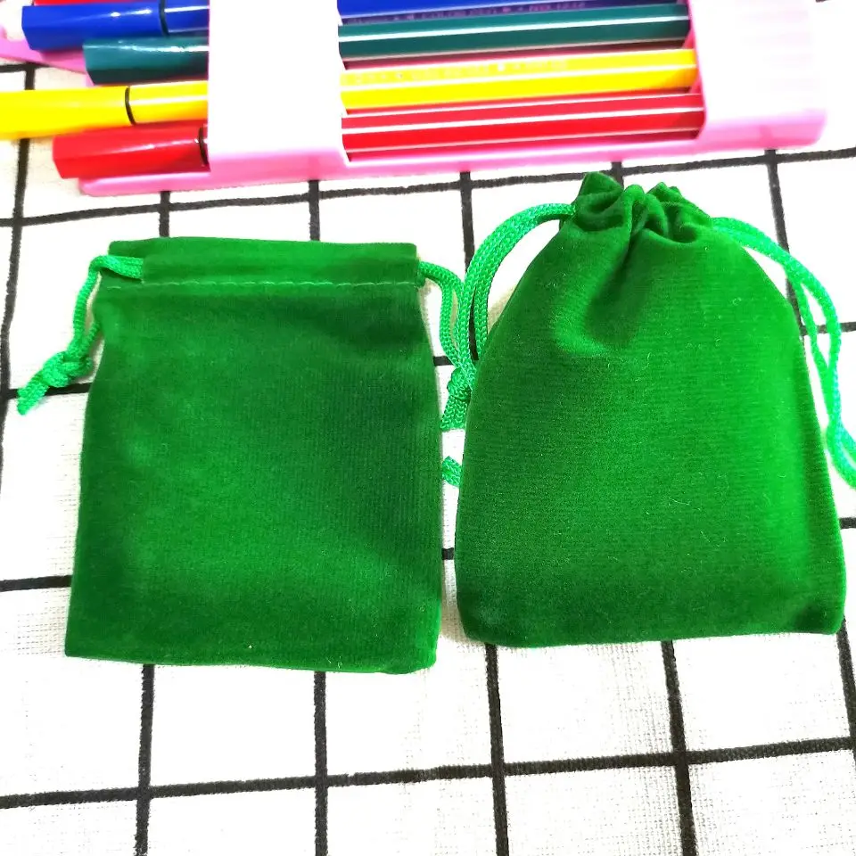 100 Pcs/Lot Velvet Drawstring Bags Jewelry Package Bags Velvet Gift Bags Christmas Wedding Packaging Gift Bags&small Pouches 2