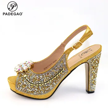 

2020 Purple Concise Style Italian Women Shoes without Bag To Match Set African High Heels Party Shoes For Wedding Dress