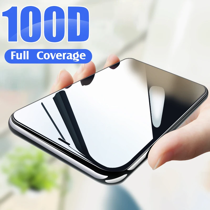 100D закаленное стекло с полным покрытием для IPhone 8 7 6 6s Plus защитное на 11 X XR XS MAX