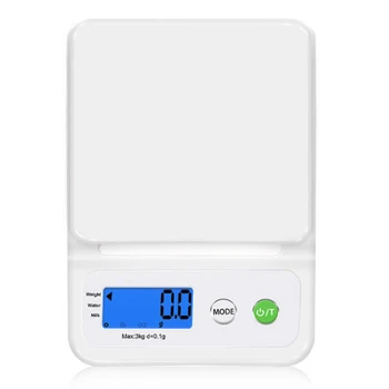 

3Kg/0.1G Electronic Kitchen Scale Portable Digital Cooking Food Scale Kitchen Baking Scale LCD Display High Precision Measuring