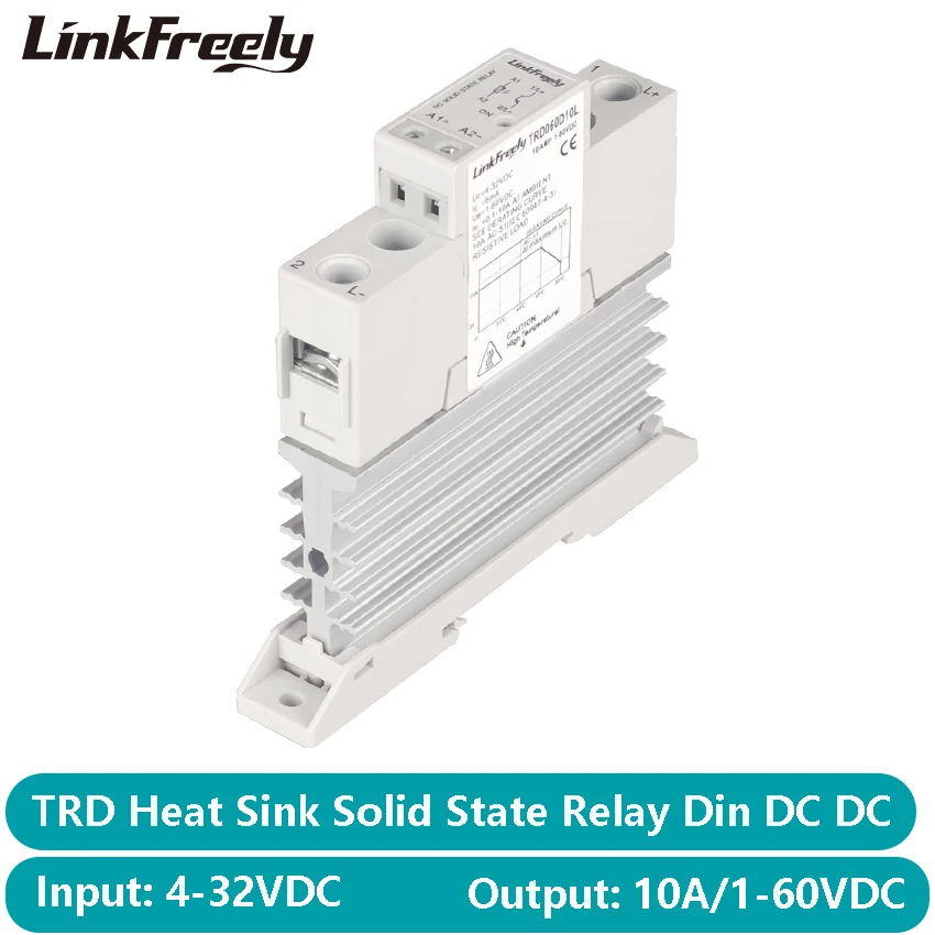 Trd060d10l 10a Dc Dc Heat Sink Ssr Solid State Relay Din Rail 5v 12v