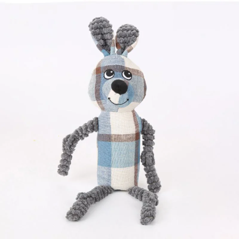 Pet Interactive Sound Playing Toys Dog Bite-resistant Chew Molar Toy Plaid Canvas Animals Juguete Perro Cachorro Pet Products