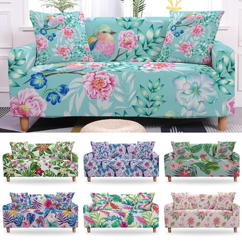 

Floral Printing Stretch Elastic Sofa Cover Flower Sofa Towel Slip-resistant Sofa Covers For Living Room Fully-wrapped Anti-dust