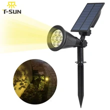 T-SUNRISE 7 светодиодный уличное солнечное освещение 200LM солнечной движения Сенсор лампа теплый белый 180 Угол Сменная Лампа проектор для художественного освещения