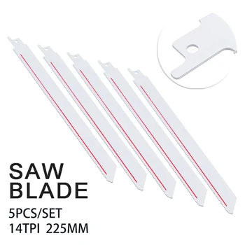 

5Pcs 225mm Reciprocating Saw Blade S1122BF Bi-metal Power Tools Hand Saw Saber Saw Blades For Wood Metal Cutting
