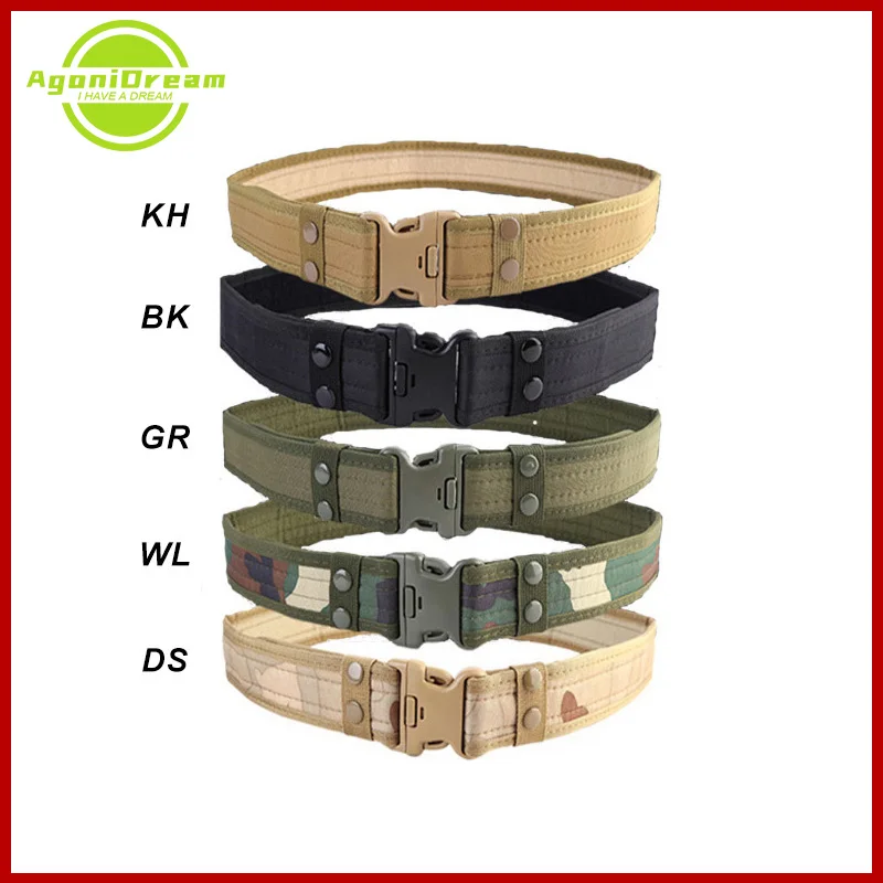 

2020 New Tactical Hunting Belt Safety Waist Support Camo Belt Nylon Combat Waistband Outdoor 9 Colors Optional 130cm