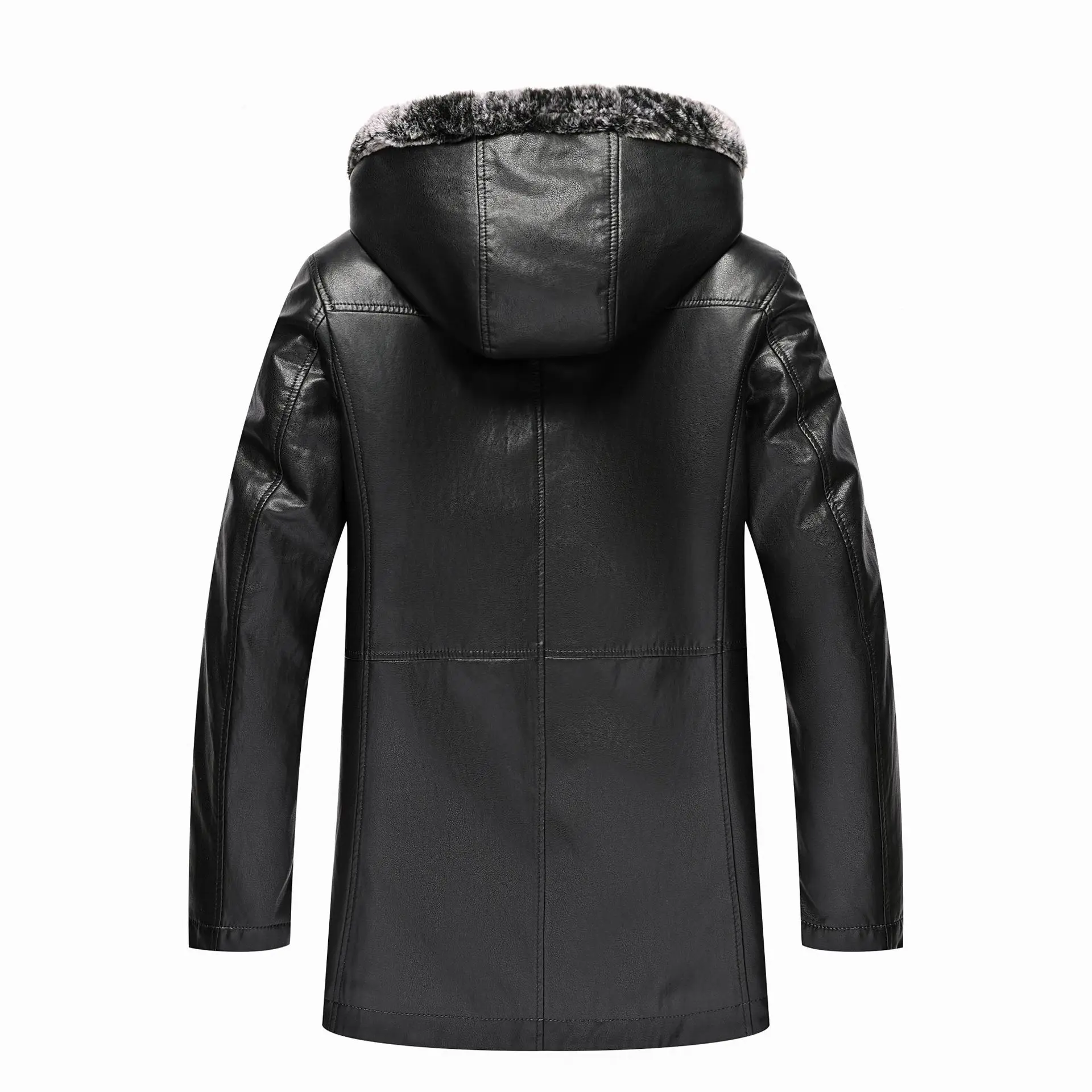 9166 New Fashion Winter Clothing Plus Size Men's Sheepskin Leather Coat Middle and Long Snow Rabbit Fluffy Fur Jacket