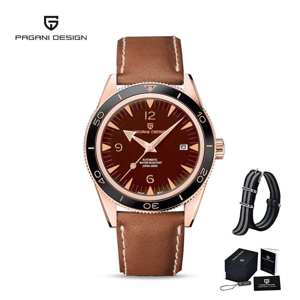PAGANI DESIGN New Brand Watch Men's Mechanical Watch Stainless Steel Sapphire 200m Waterproof Clock Business Luxury Watch NH35 