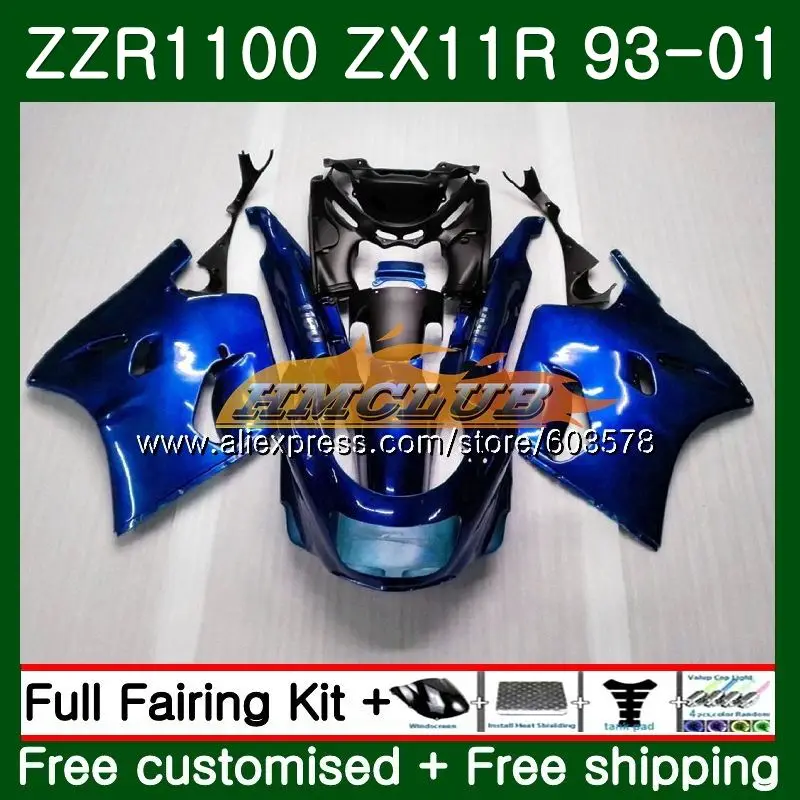 ZX11 для KAWASAKI NINJA ZX-11R 1993 1998 1999 2000 2001 29CL. 20 ZX 11R 1100 ZZR1100 ZX11R 93 98 99 00 01 блеск голубой обтекатель