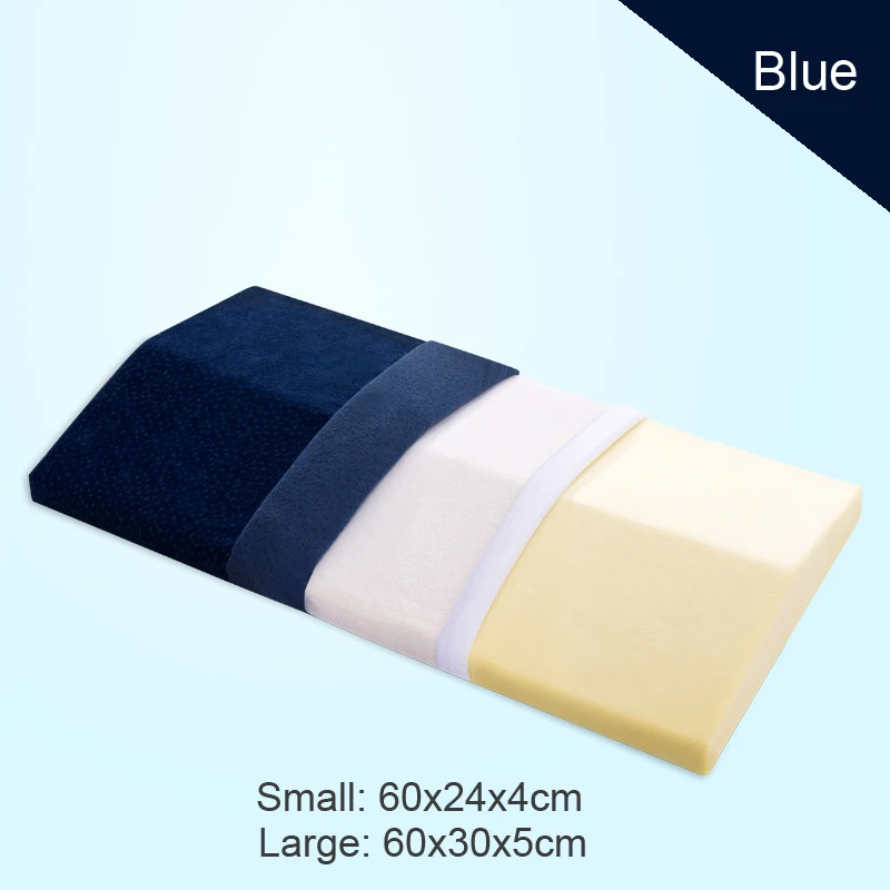 Blue PurenLatex 60*28*5 пены памяти кровать треугольная Подушка Талия задняя подушка для поддержки медленного отскока беременных женщин защита шейки матки - Цвет: Blue