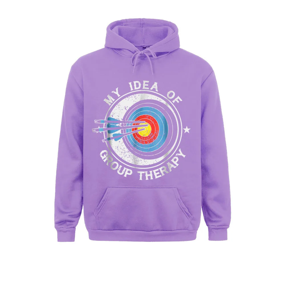 Archery is my Idea of Group Therapy__2481 Design Long Sleeve Hoodies ostern Day  Men's Sweatshirts Design Clothes Discount Archery is my Idea of Group Therapy__2481purple