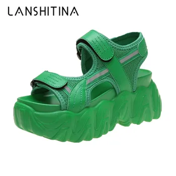 

Women's High Heel Gladiator Sandals Platform Chunky Fashion Sneakers Open Toe Chunky Creepers Summer Shoes Casual Beach Travel