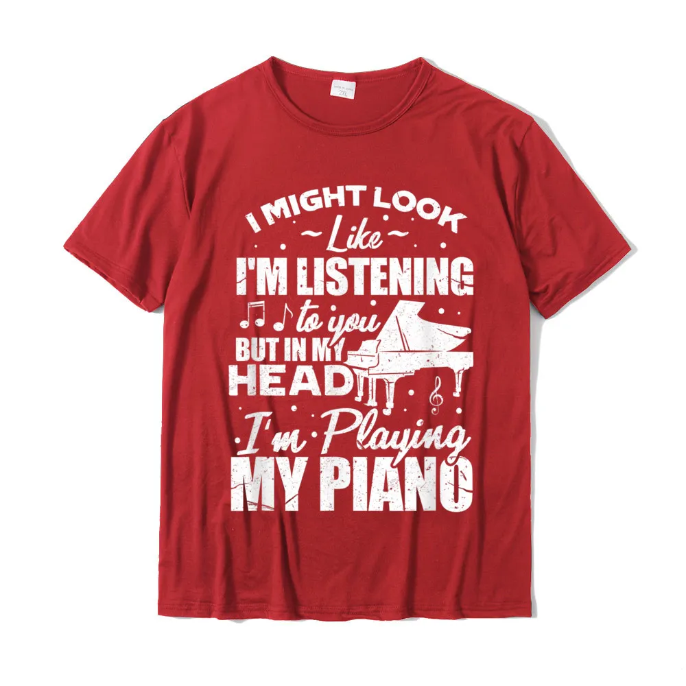 Casual T-Shirt Short Sleeve Casual Oversized Men Fall T Shirt Casual Tee-Shirts Round Collar Pure Cotton Drop Shipping Keyboard Pianist Funny Musician Piano Music T-Shirt__17761 red