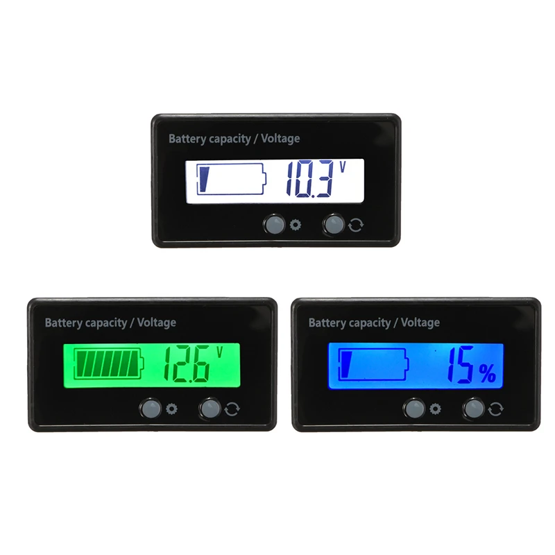 

12V 6-63V LCD Car Lead Acid Lead Lithium Battery Charge Level Capacity Indicator Meter Digital LED Tester Voltmeter Display