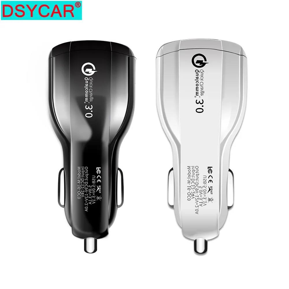 DSYCAR QC 3 0 Быстрая зарядка Dual USB Автомобильное зарядное устройство для iphone Huawei
