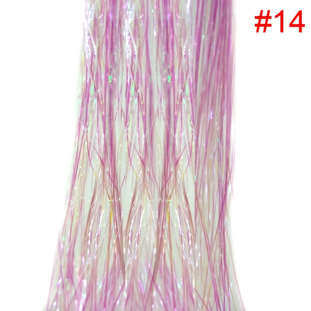 Sparkle Shiny Hair Tinsel Holographic Hair Dazzles Bling Twinkle Glitter Hair Extensions Colorful Hair Accessories For Braiding 1pc color14