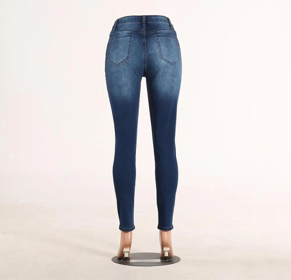 Fashion Jean Woman Jeans Pants Autumn New Boyfriend Jeans For Women With Midi Waist Hole Plus Size Ladies Pencil Pants