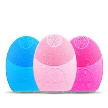 Силиконовая ультразвуковая щетка для массажа лица, электрическая вибрационная машина для лица, водонепроницаемый очиститель пор, средство для ухода за кожей