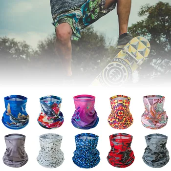 

Reusable Ice Silk Mouth Mask 3D Printed Sheer Scarf Neck Gaiter Protection Bandana Outdoor Cycling Washable Unisex Face Mask