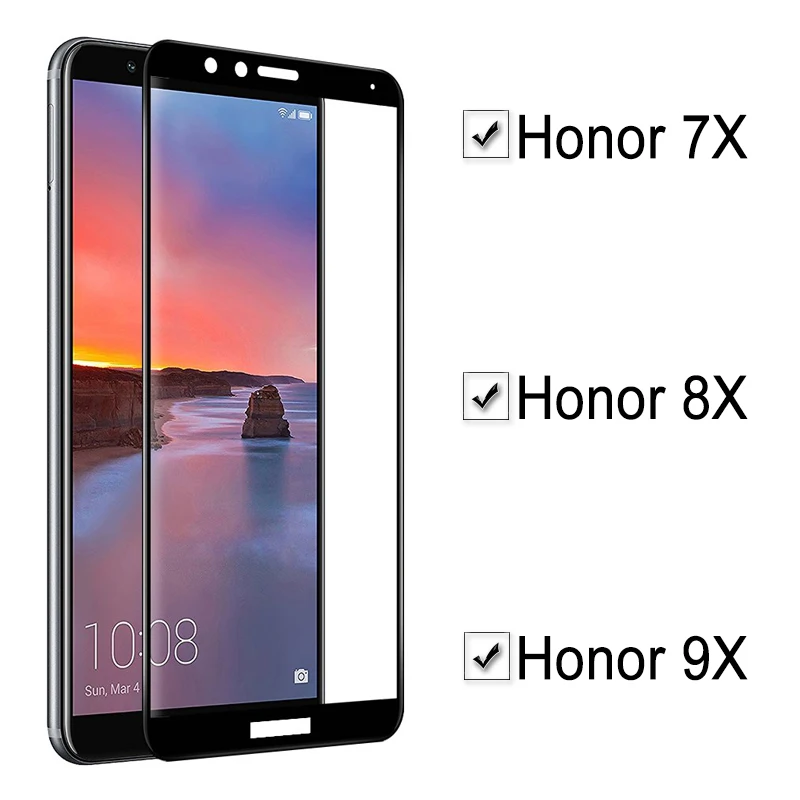 Для huawei honor 7x Защитное стекло для экрана 7 8 9 X 8x 9x honor 8x honor 7x X9 X8 X7 armor защитная пленка из закаленного стекла