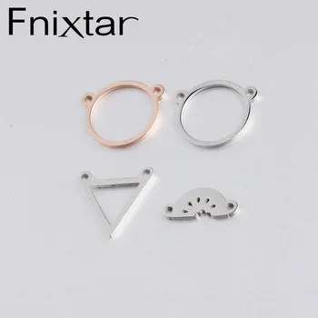 

Fnixtar Mirror Polish Stainless Steel Geometric Triangle Round Circle Conch Connector Charm Jewelry Making Findings 20Piece/lot