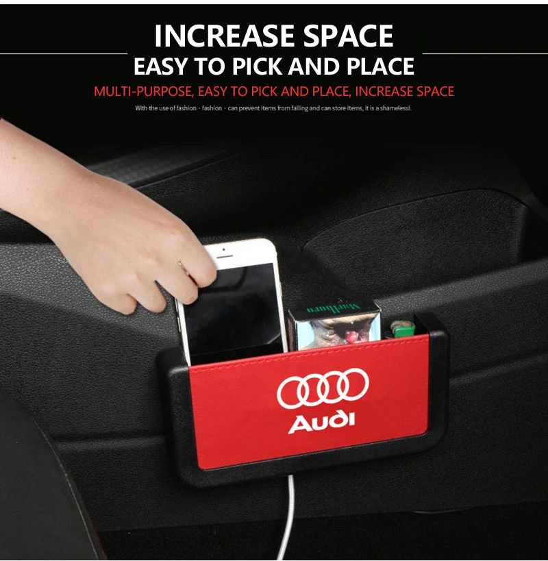 1 шт для Audi b5 b6 b7 b8 A3 A4 A4L A5 A6L C5 C6 RS4 RS5 Q7 автомобильная сумка для хранения мульти-Функция Универсальный Автомобильный ящик для хранения мобильного телефона