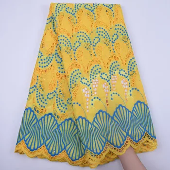 

Latest Style African Lace Fabric High Quality Swiss Cotton Lace Nigerian Tulle Lace Fabric With Stones For Party Sewing F1851
