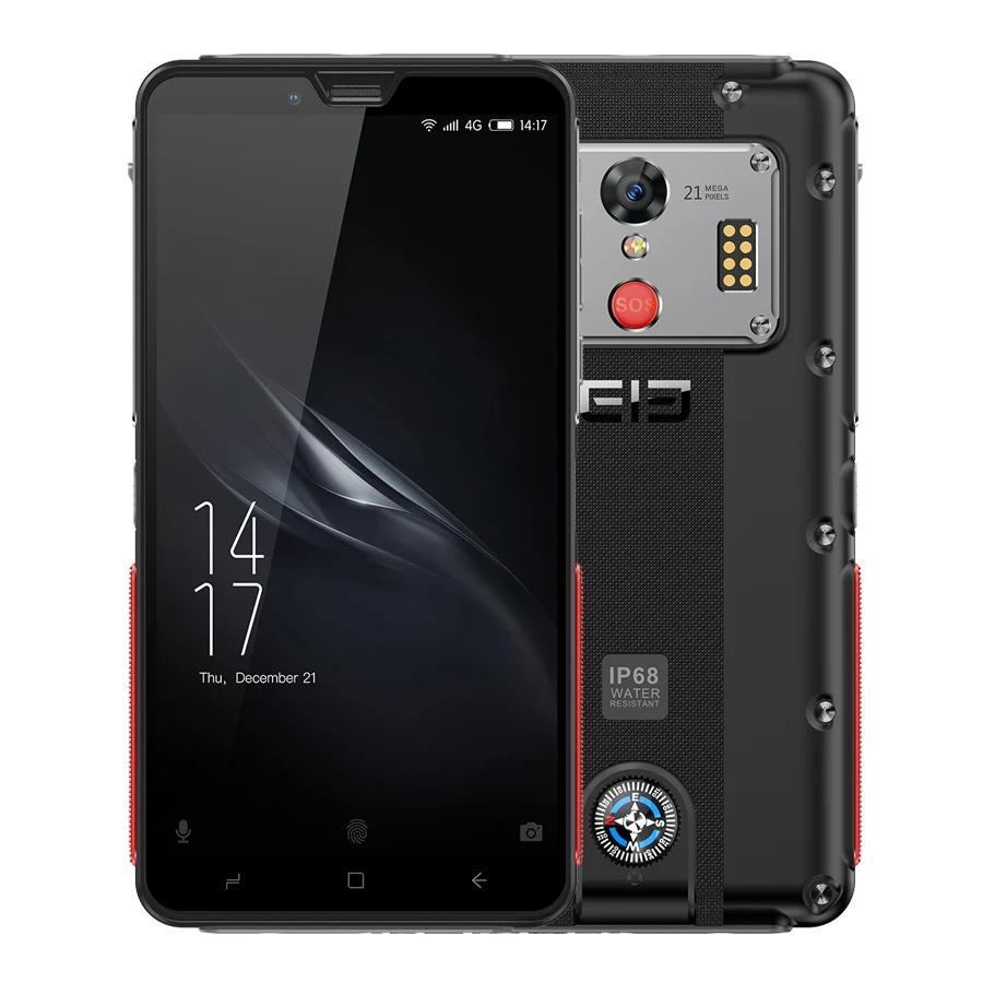 Elephone Soldier 5,5 ''Android 8,0 смартфон 4 Гб 128 ГБ MTKX25 Deca core 16:9 полный экран 5000 мАч отпечаток пальца мобильный телефон - Цвет: Черный