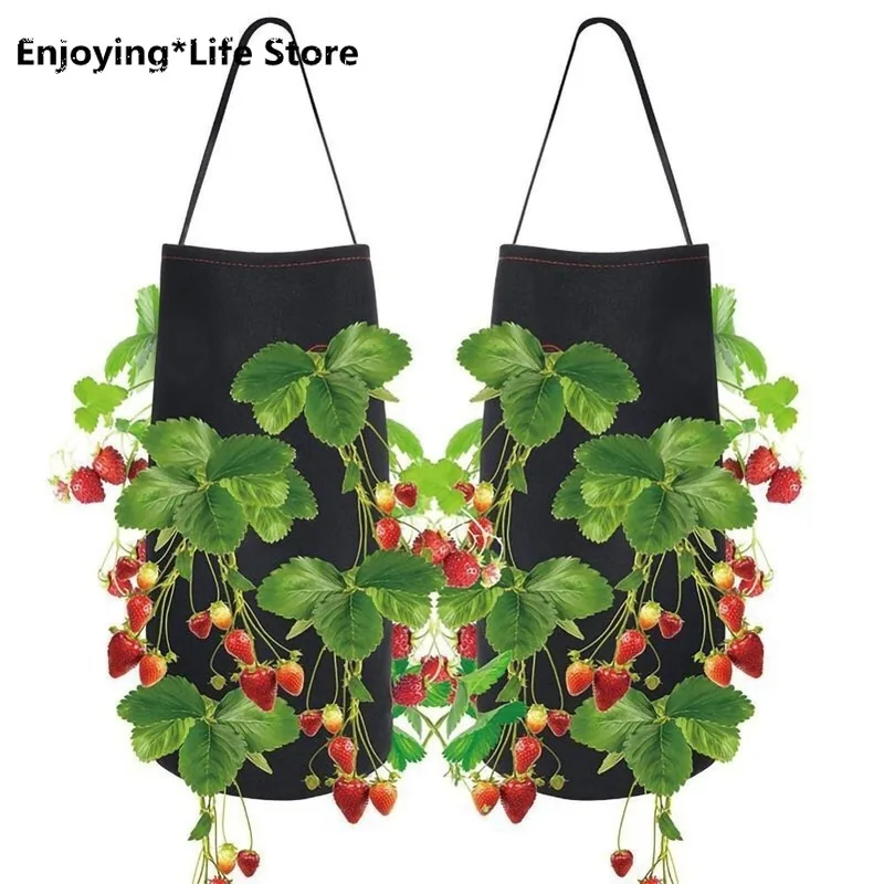

Foldable Strawberry Grow Container Bag DIY Planter PE Fabrics Planting Gardening Thicken Pot Planting Grow Bag Garden Supplies