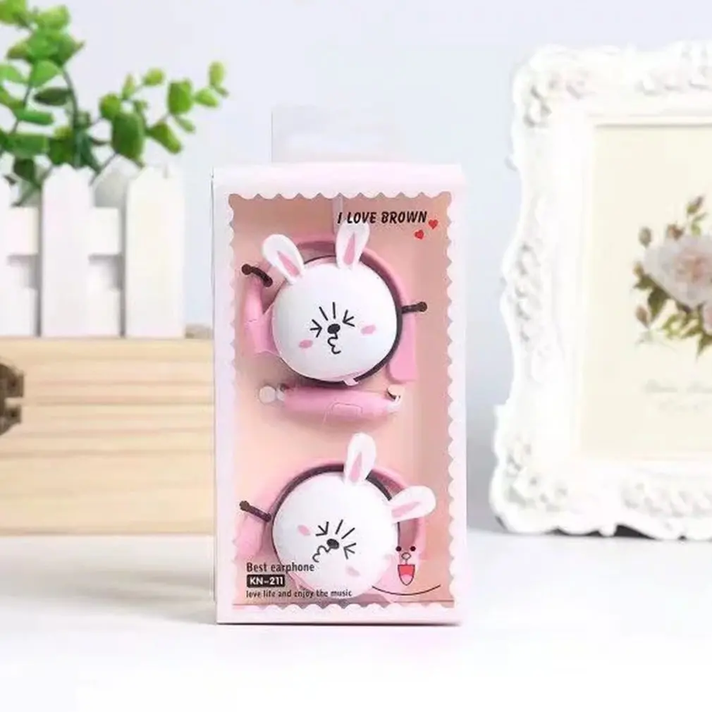 rabbit Милые Мультяшные наушники с микрофоном 3,5 мм, стерео наушники-вкладыши для iPhone 6, Xiaomi, девочек, детей, для телефона, MP3, подарки, Медведь, Кролик, утка - Цвет: rabbit