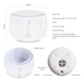 

Wifi Wireless Aroma Essential Oil Diffuser 300ml Humidifier Tuya/Smart Life APP Compatible With Amazon Alexa Google Home Hot