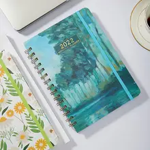 Bloc notes A5 pour planificateur Agenda quotidien, carnet de notes avec bobine de jour, papeterie pour planificateur d'école pour étudiant, Q9Y8, 2022