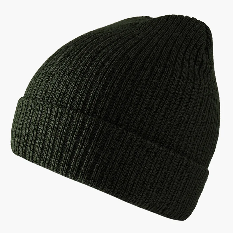 Шапка Зимняя безрукавка головной убор моряка уличная Теплая эластичная шляпа Sloucy Bonnet вязаная Gorros Cuffed женская шапка в стиле хип-хоп - Цвет: Армейский зеленый