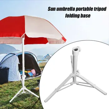 

Stand Non Slip Rustproof Foldable Portable Steel Beach Swimming Pool Tripod Support Outdoor Patio Courtyard Parasol Base Garden