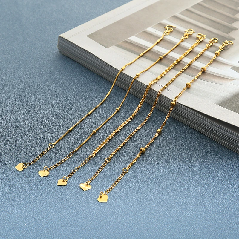 Fashion Copper Plated 24K Gold Chain Bracelet For Men Women Multi-style Twist Beads Chain Adjustable Bracelet Jewelry No Fade - Image 2