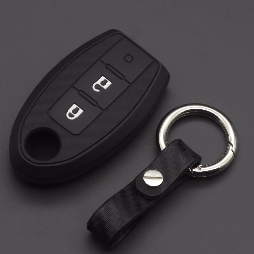 10 шт. для Nissan X-Trail 370Z Cube Micra Qashqai Juke Leaf Tiida Cube Quest Versa 2/3 кнопки карбоновый силиконовый чехол для ключей от машины