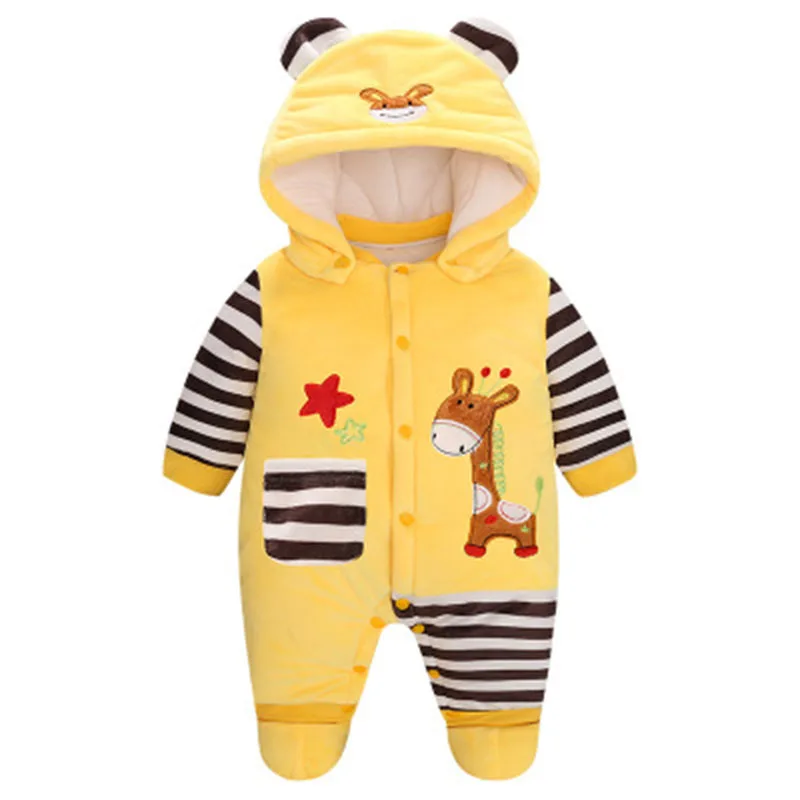 

Babys Cotton Padded Coat Thickened Winter Newborn Cartoon Warm One Piece Clothes Cotton Padded Jacket Babys Ins Style Cotton