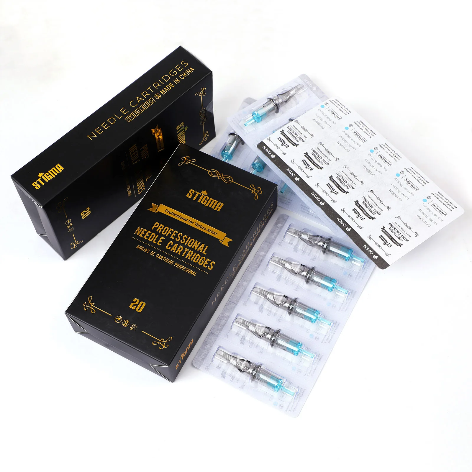 Box Of 20PCS STIGMA Premium Tattoo Needle Revolution Cartridges RL RS RM M1 For Tattoo Pen Machine Cartridge Needles Supply