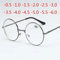 Round Glasses Woman Men Glasses Retro Myopia Optical Metal Frames 1.56 index lens Prescription Eyeglasses -1.0 -1.5 -2.0 to -6.0 1